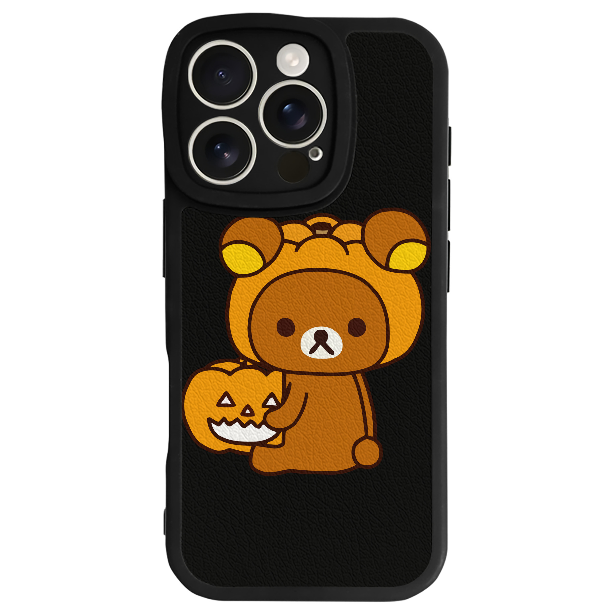 （画像用） リラックマ リラックマ キイロイトリ Rilakkuma Korilakkuma Kiiroitori 【iPhone 16シリーズ対応】シリコンスマホケース（レザー調） 材質：シリコン